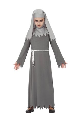 Girls Gothic Nun Costume