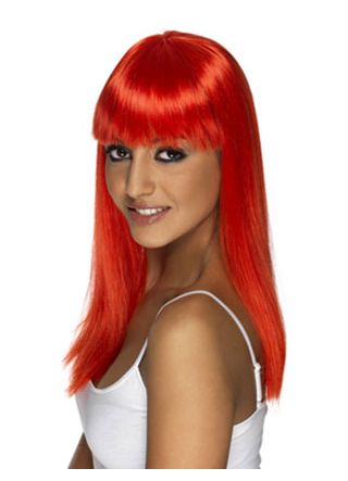 Long Red Wig with Fringe