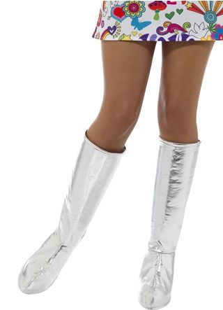 60's & 70's Austin Powers Silver Boot Covers