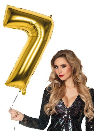 Gold Foil Balloon Number 7 – Helium or Air-fill – 86cm