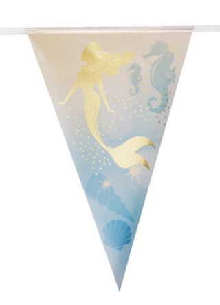 Gold Mermaid Silhouette Themed Bunting 30cm x 20cm – 4m