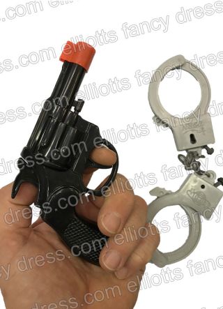 Gun & Plastic Handcuffs - 15cm 