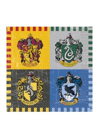 Harry Potter Hogwarts Themed Small Paper Napkins 12.5cm – 16pk    