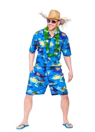 Hawaiian Beach Party Shirt & Shorts Set