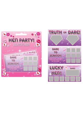 Hen Party Dare Scratch Cards - Pack of 3