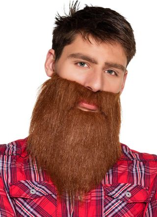 Thick Brown Elasticated Beard