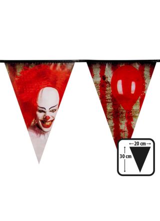 Horror Klown with Red Balloon Bunting 29cm x 19.5cm – 6m
