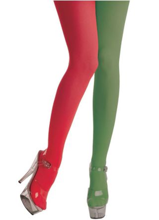 Elf/Jester Tights Green & Red - Dress Size 6-14