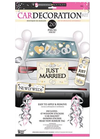 Wedding car decorating kit - Just Married! - 17 pieces