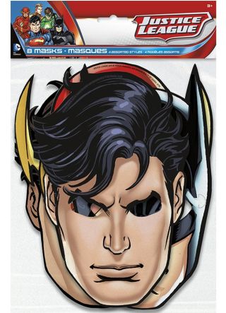 Justice League Superhero Card Masks – 8pk