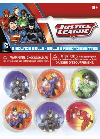 Justice League Superhero Favour Bouncy Balls – 6pk