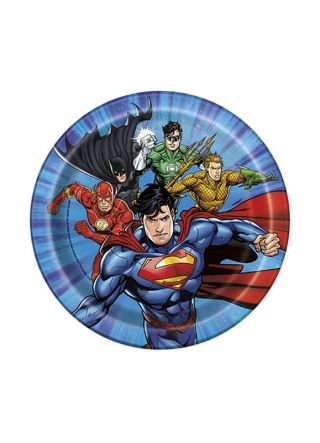 Justice League Superhero Paper Plates 17.5cm – 8pk