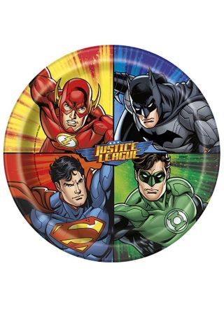 Justice League Superhero Paper Plates 22cm – 8pk
