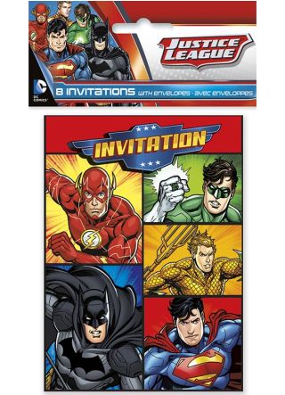 Justice League Superhero Party Invitations – 8pk