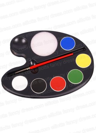 Kryolan Aquacolor Professional 6 Colour Face Painting Makeup Palette