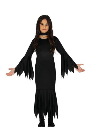 Girls Long Black Dress – Creepy Monster-Family Mother
