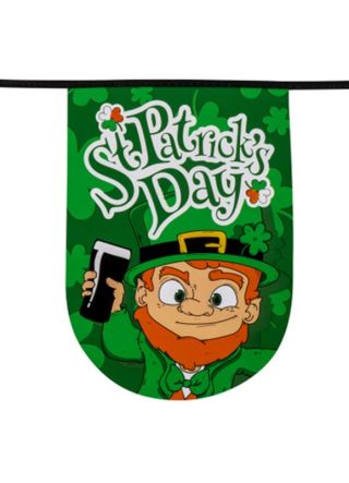 St Patrick’s Day Bunting - 6m – 15 Large Rounded Flags 19x28cm 