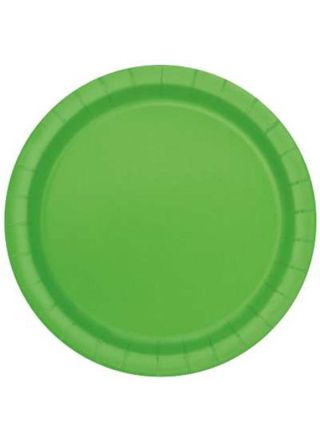 Lime Green Paper Plates 22cm – 16pk	