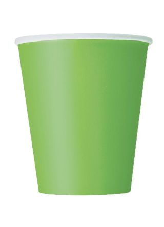 Lime Green Paper Cups 25cl – 14pk