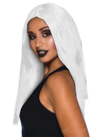 Long 18" Centre Parting Wig - White