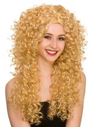 80s Long Curly Blonde Perm Wig