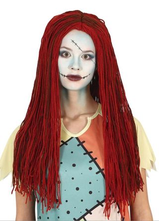 Long Red Wool Wig – Nightmare Rag Doll Sally 