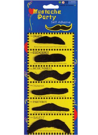 Black Moustaches (6 pack)
