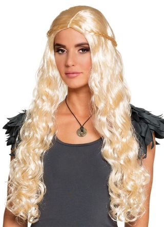 Medieval Queen of Thrones Wig - Long Blonde Wavy Wig