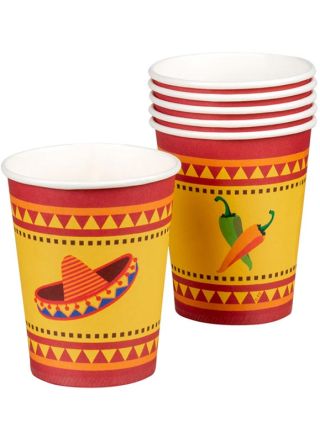 Mexican Fiesta Paper Cups 25cl – 6pk 