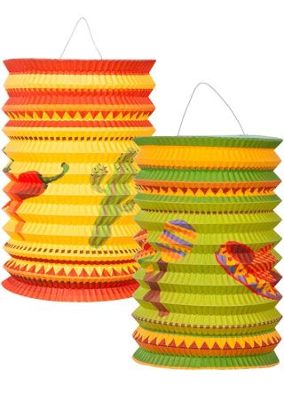 Mexican Fiesta Paper Lanterns 16cm - 2pk