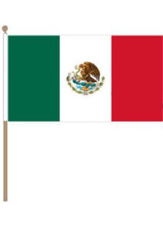 Mexico Hand Flag 18" x 11"