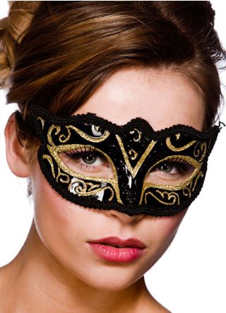 Calypso Eye Mask - Black & Gold