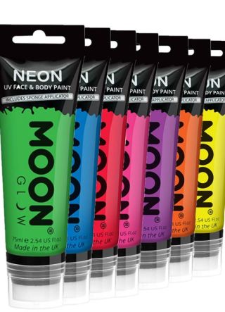 Moonglow Neon UV Face & Body Paint with Sponge Applicator – 75ml