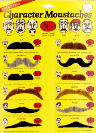 One Single Character Moustache -  Assorted !