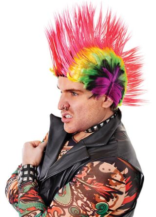 Rainbow Mohican Wig
