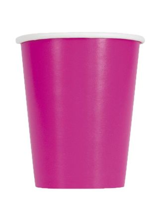 Neon Pink Paper Cups 25cl – 14pk