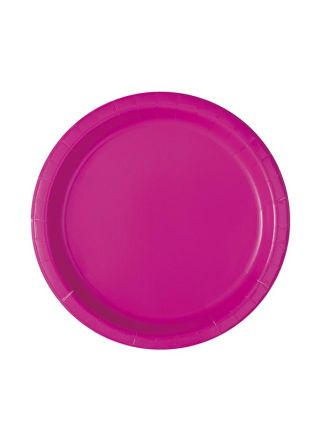 Neon Pink Paper Plates 17.5cm – 20pk