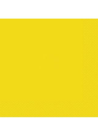 Neon Yellow Paper Napkins 16cm – 20pk