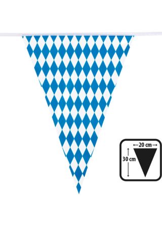 Large Bavarian Oktoberfest Triangular Plastic Bunting 8m