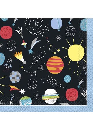 Outer Space Paper Napkins 16cm – 16pk