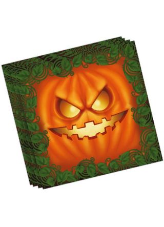 Halloween Petrifying Pumpkin Paper Napkins 16cm - 20pk