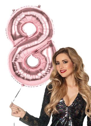 Rose Gold Foil Balloon Number 8 – Helium or Air-fill – 86cm