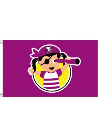 Pirate Party Girls Flag 5ftx3ft