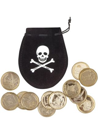 Pirate Pouch with 11 Gold Coins 