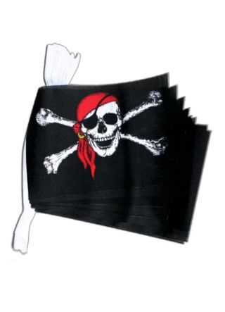 Pirate Skull Bandana Cloth Bunting 15cm x 10cm – 6m