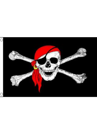 Pirate Skull Bandana Flag 5ftx3ft
