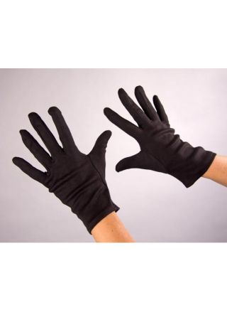 Plain Black Cotton Gloves – Adults Small