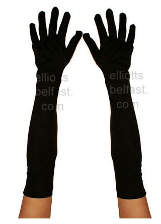 Plain Matt Black Long Gloves