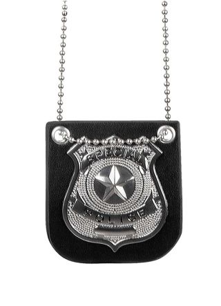 Metal Special Police Badge on Chain Lanyard