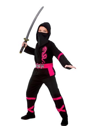 Power Ninja Black and Pink - Girls Costume